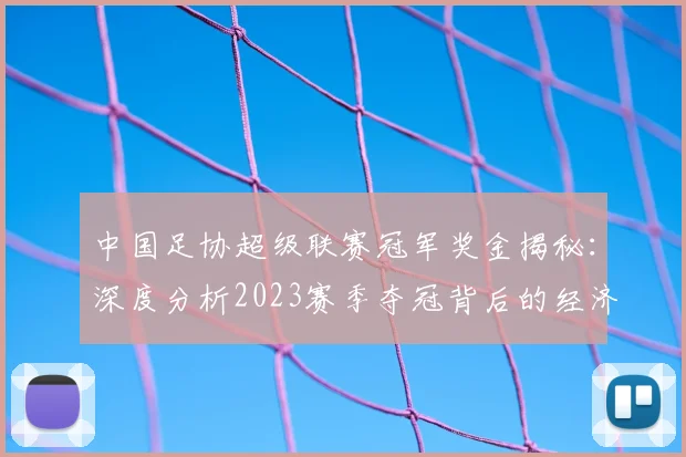 中国足协超级联赛冠军奖金揭秘:深度分析2023赛季夺冠背后的经济激励